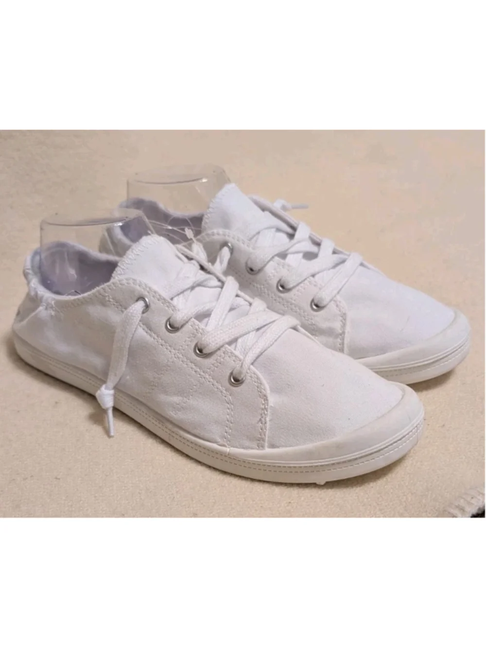 Maurices White Canvas Slip-on Lace Up Women's US Size 11 F109